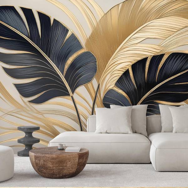 Fototapete Blätter Pflanzen Boho 350 x 245 cm