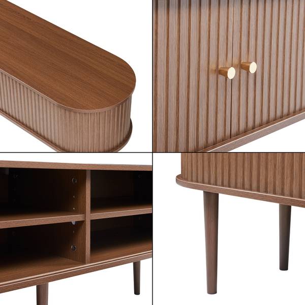 Fernsehschrank Mapia Braun - Holzwerkstoff - 166 x 55 x 40 cm