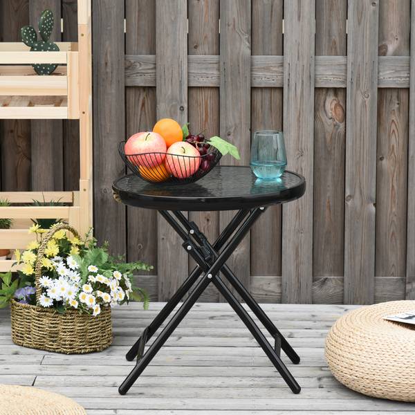 Tuintafel 84B-590 bruin - veiligheidsglas - 45 x 50 x 45 cm