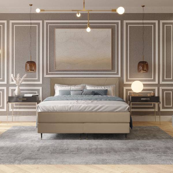 Boxspringbett Euphoria Beige - Liegefläche Breite: 120 cm