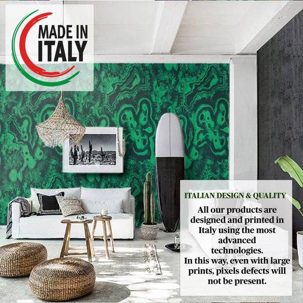 Behang Malachiet groen - papier - 200 x 250 x 1 cm