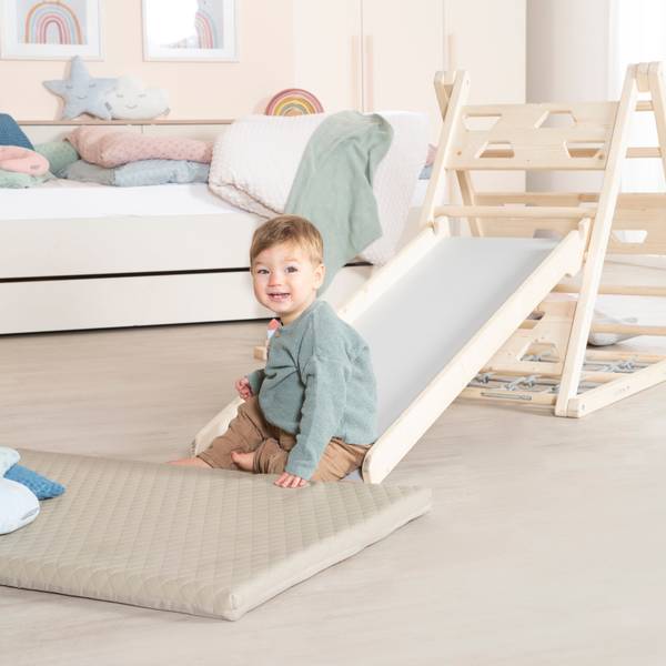 Rutschbrett Montessori Beige - Massivholz - 42 x 10 x 125 cm
