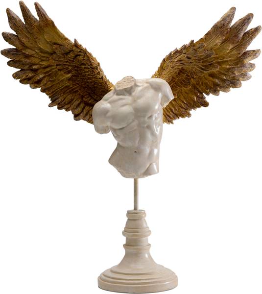 Deko Figur Guardian Angel Beige - Gold - Polyresin - 48 x 45 x 14 cm