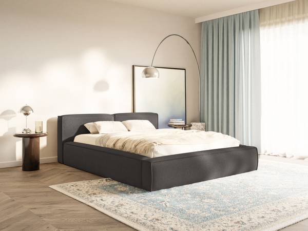 Polsterbett TILVES SLIM Graphit - Liegefläche Breite: 200 cm