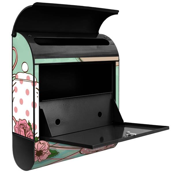 Briefkasten Stahl Tea Time Schwarz - Stahl - 38 x 46 x 13 cm