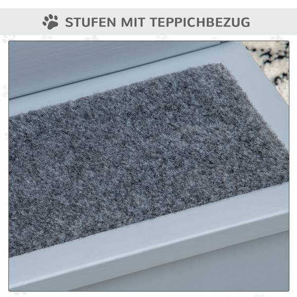 Haustiertreppe BB7089 Grau - Massivholz - 15 x 58 x 48 cm