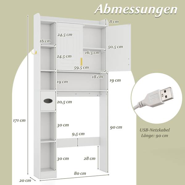 Toilettenschrank VH34042 Weiß