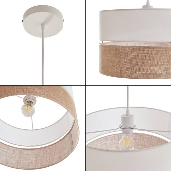 Hängeleuchte Barton Weiß - Polyester - 40 x 157 x 40 cm