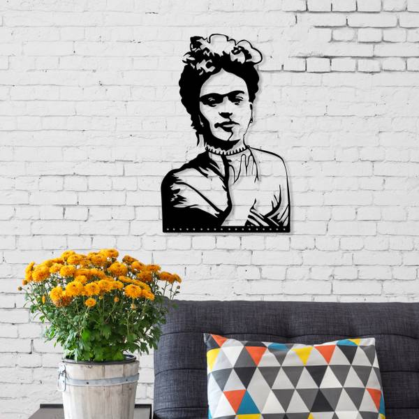FRIDA KAHLO Wanddekoration METALL Schwarz - Eisen - 32 x 49 x 1 cm