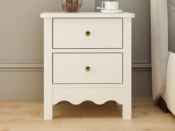 Nachttisch ILIZANA Weiß - Holz teilmassiv - 40 x 50 x 45 cm