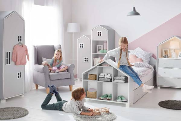 Kindercommode MIRUM grijs - wit - ABS - 80 x 126 x 45 cm