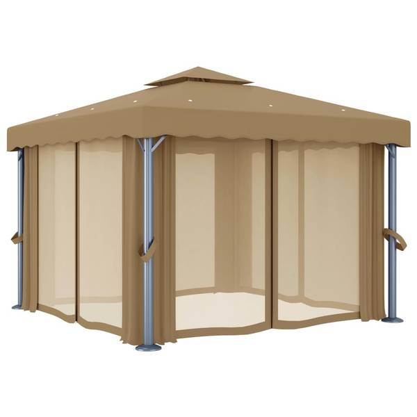 Tuinpaviljoen 3068557 grijs - polyester - aluminium - staal - 300 x 270 x 300 cm