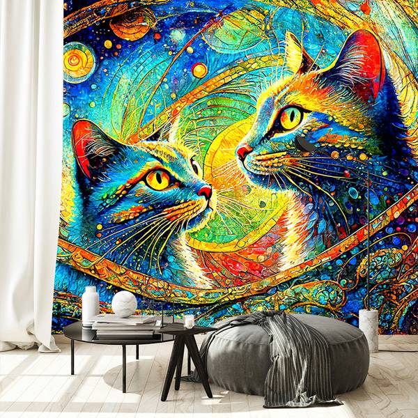 Fototapete Abstrakte Katzen 200 x 140 cm