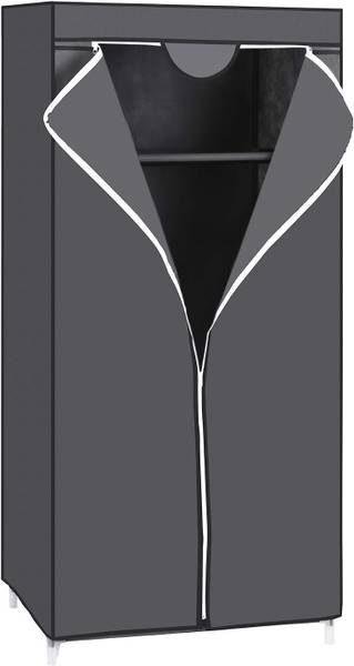 Stoff-Kleiderschrank 101609 Grau - Stahl - 80 x 26 x 7 cm