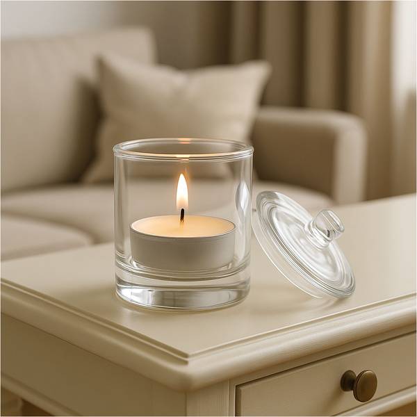 Teelichter Moss Amber Beige - Metall - 4 x 2 x 4 cm