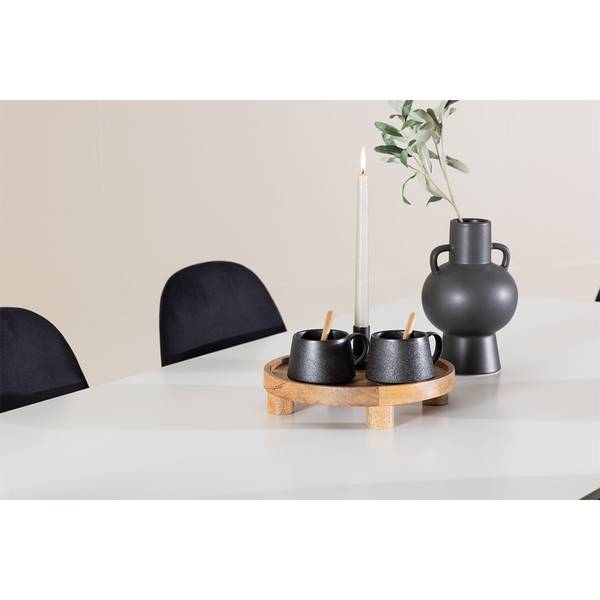 Eetkamerset Silar 7-delig wit - plaatmateriaal op houtbasis - 90 x 75 x 180 cm