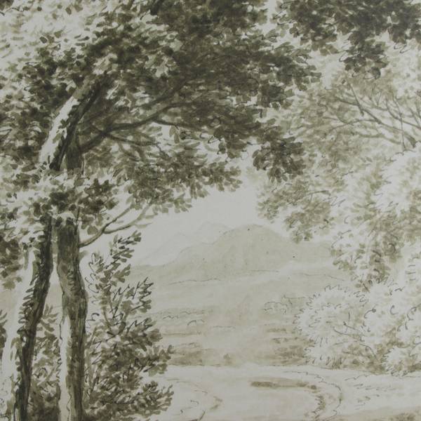 Leinwandbild Waldweg Grün - Baumwollstoff - 50 x 70 x 2 cm