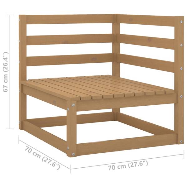 Garten-Lounge-Set 3007914-7 (2-teilig) Braun - Polyester - Kiefer - 70 x 67 x 70 cm