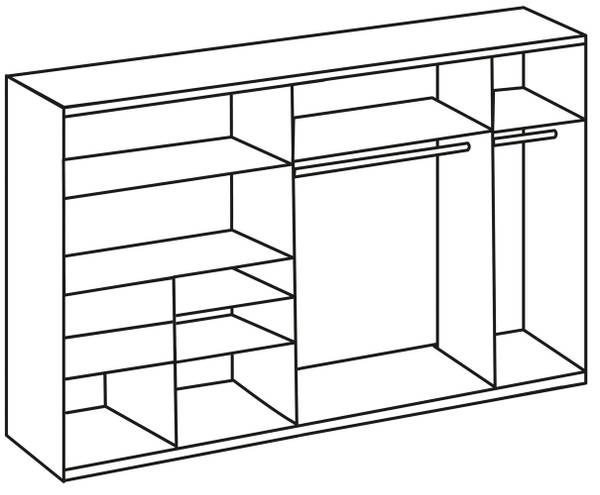 Schwebetürenschrank PALERMO Grau - Stahl - 250 x 216 x 65 cm