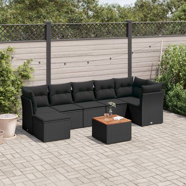 Salon de jardin 3035659-1 lot de 8 Noir