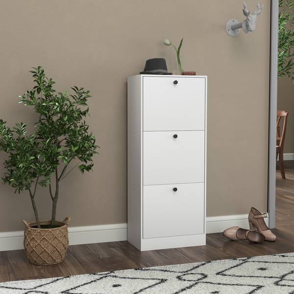 Schuhschrank 837-561V90WT Weiß - Holzwerkstoff - 28 x 115 x 47 cm