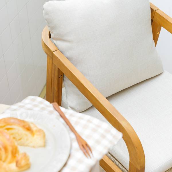 Holzstühlen  DELGADO 2er Set Beige