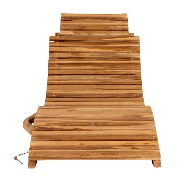 Ligstoel Arrieta bruin - teakhout - 56 x 25 x 185 cm