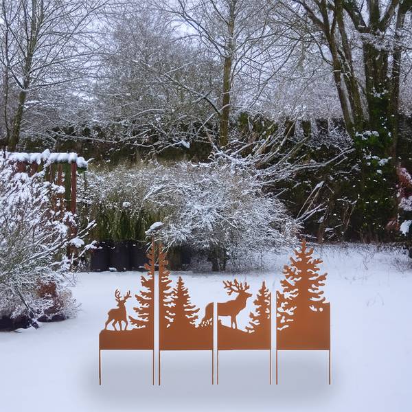 4tlg. Set Dekorationsobjekt Braun - Metall - 1 x 86 x 121 cm