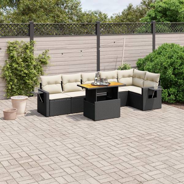 Garten-Lounge-Set 3037096-1 (7-teilig) Schwarz - Creme