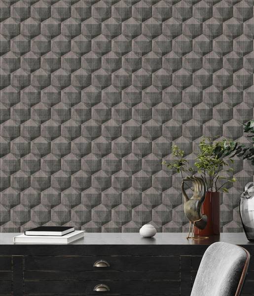 Vliestapete 387482-GU Grau - Kunststoff - 53 x 1 x 1005 cm