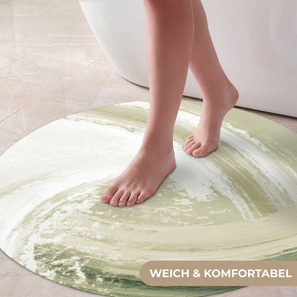 BADEMATTE Wirbel Grün - Microfaser - 70 x 70 x 1 cm
