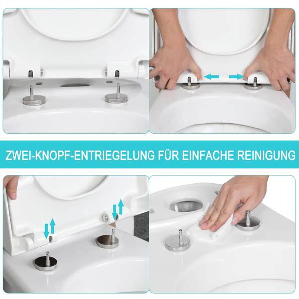 Toilettendeckel Giacomo Weiß - Kunststoff - 36 x 6 x 41 cm