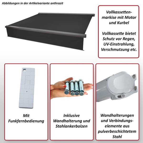 Kassetten-Markise H124 Volant ausfahrbar kaufen | home24