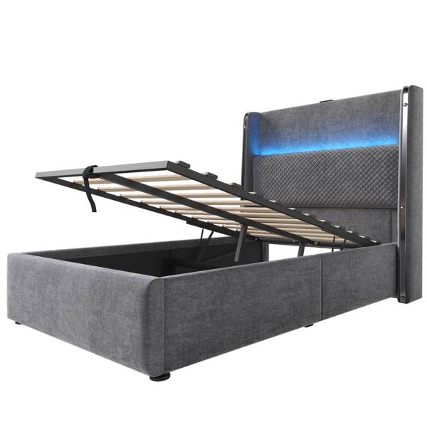 Kinderbett K-1112 Grau - Breite: 103 cm