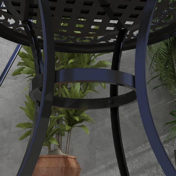 Gartentisch 84G-309V00BK Schwarz - Metall - 60 x 53 x 60 cm