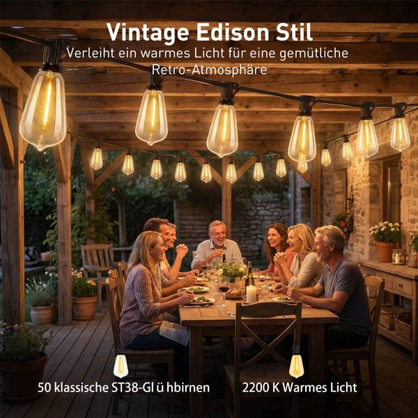 Lichterkette B32-009V90BK Schwarz - Kunststoff - 4 x 9 x 1800 cm