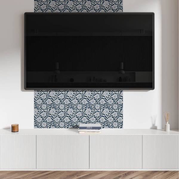 Vinylfliese BlumePflanz 20er-Set Blau - Vinyl - 20 x 20 x 1 cm