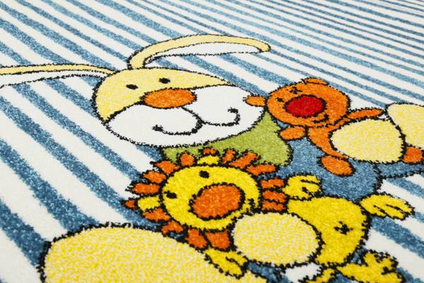 Kinderteppich Semmel Bunny Blau - Polypropylen - 80 x 2 x 150 cm