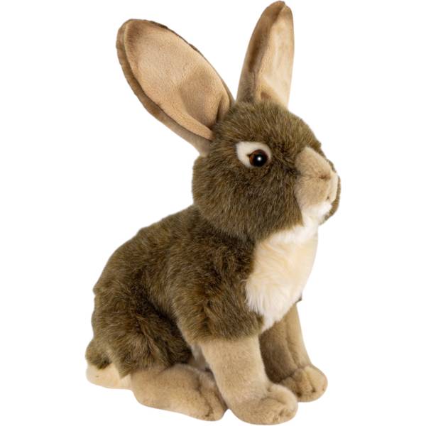 Kuscheltier Hase mit großen Ohren Braun - Kunstfell - 14 x 30 x 25 cm