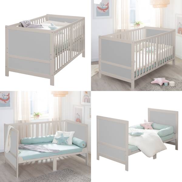 Mitwachsendes Babybett Easy Sleep Grau