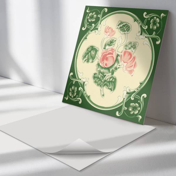 Fliesen Blatt Design 4er Set 50 x 50 cm
