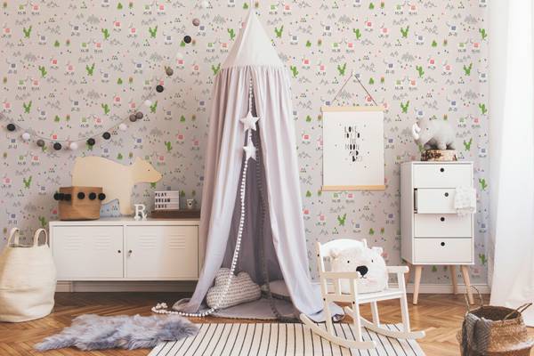Vliestapete 3201 abstrakt Kinderzimmer Grau - Grün - Fleece - 53 x 1005 x 1 cm