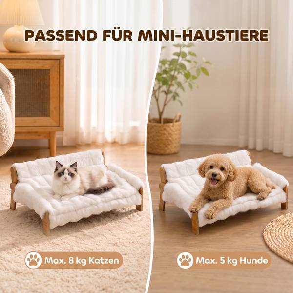 Haustierbett D04-315V00WT Weiß - Textil - 47 x 30 x 70 cm