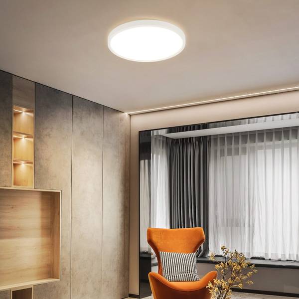 LED Deckenleuchte Pena Weiß - Kunststoff - 30 x 3 x 30 cm