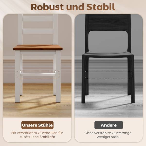 Essgruppe 5er Set 83A-270V90BN Braun - Kiefer - 108 x 75 x 65 cm