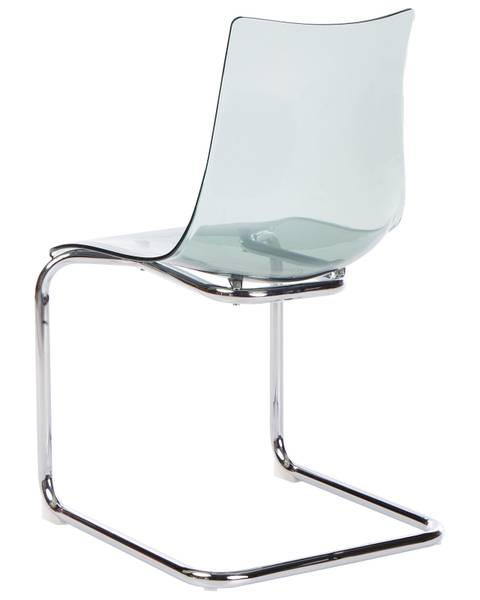 Set van 2 eetkamerstoelen MARSHALL zwart - zilver - transparant