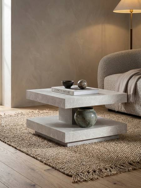 Couchtisch ROMSDAL mit Stauraum Beige