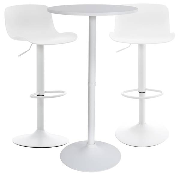 Set de table de bar Medora Lot de 3 Blanc