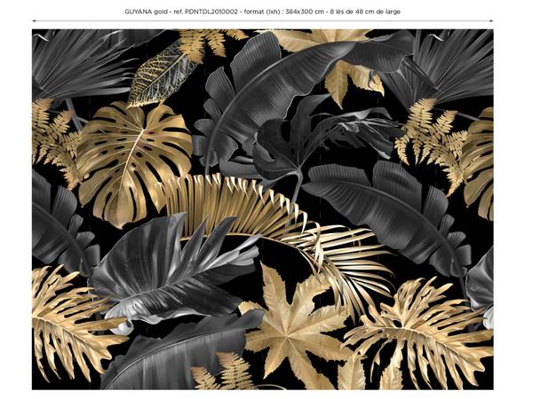 Panorama-Tapete Guyana Gold Gold - Papier - 384 x 300 x 384 cm