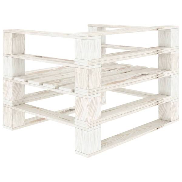Pallet Armstoel 3003577-3 wit - grenenhout - 70 x 61 x 68 cm